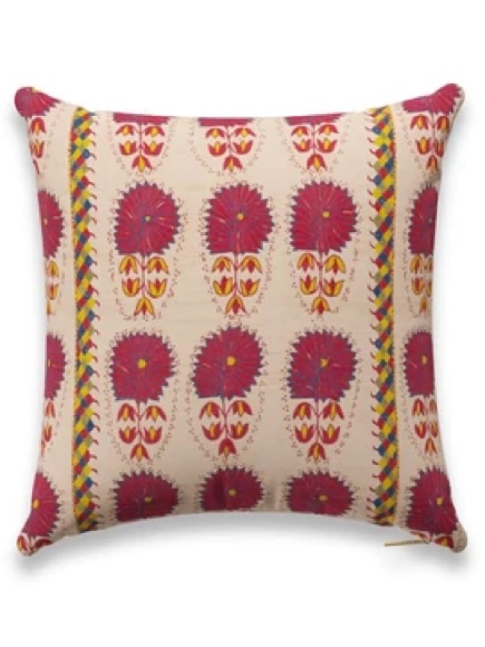 St Frank Design Fuchsia Daisy Suzani Pillow - 22" W x 22" H